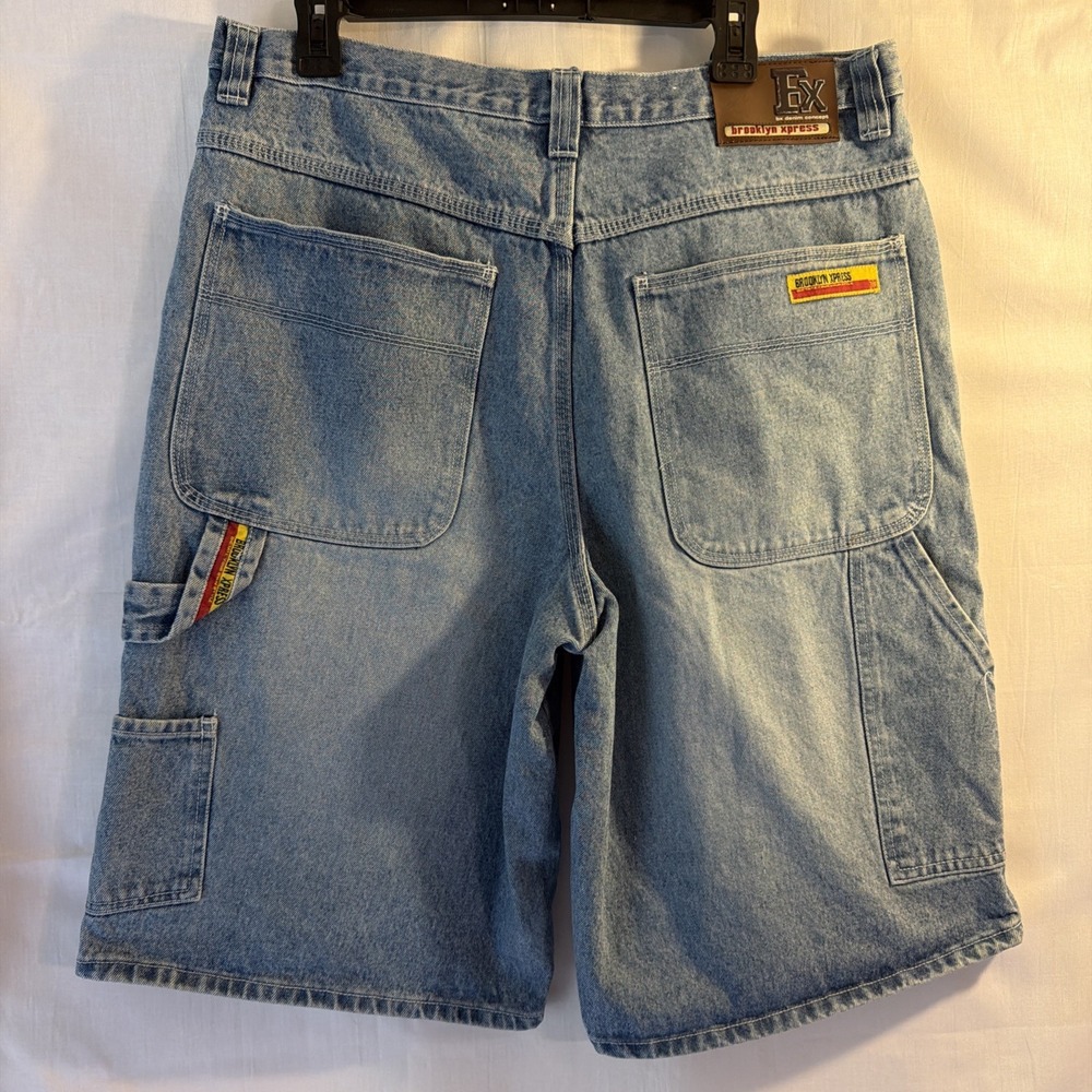 Vintage‎ Brooklyn Express Carpenter Shorts Size 36 Hip Hop 90s Y2K Street Wear